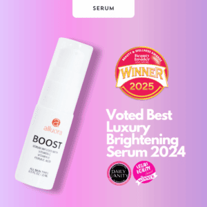 Glow-enhancing luxury brightening serum from Alluora, awarded Best 2024 by Beauty Insider.