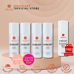 Brightening Auralight serum for all skin types, hydrate and reduce signs of aging.