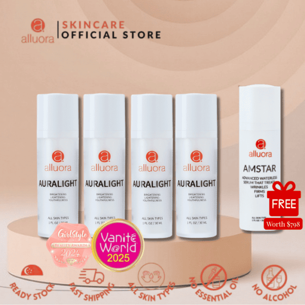 Brightening Auralight serum for all skin types, hydrate and reduce signs of aging.