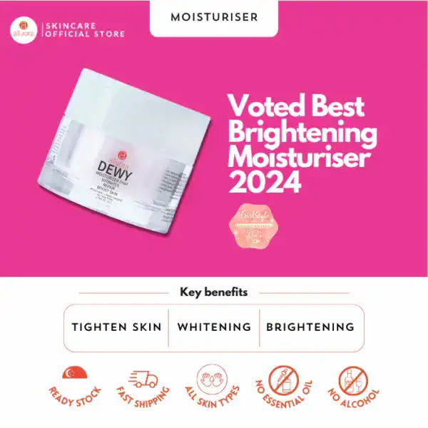 Brightening moisturizing cream for glowing skin, voted best in 2024 by Alluora.