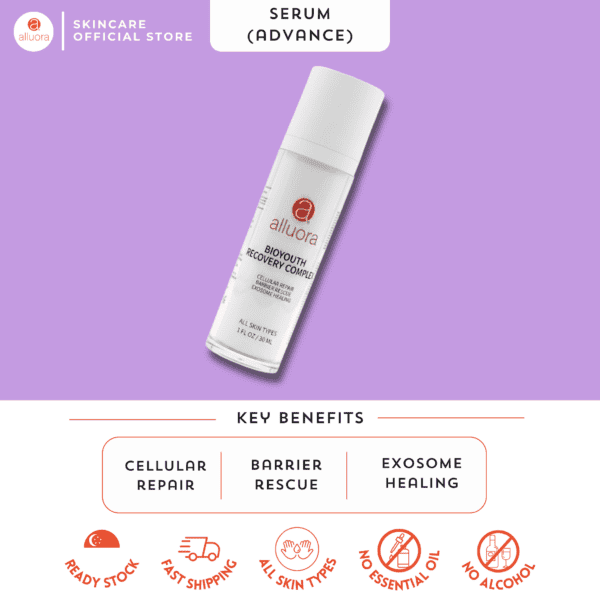 Alluora Biorytix Recovery Complex Serum for skin repair and healing.