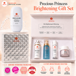 Alluora Glow Bundle — Precious Princess Brightening Gift Set + Truffle Diamond Mask + Dew & Glow Sunscreen