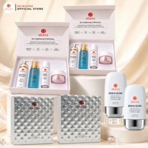 Alluora Double Glow Bundle — Precious Princess Brightening Gift  Set ×2 + Truffle Diamond Mask ×2 + Dew & Glow ×2