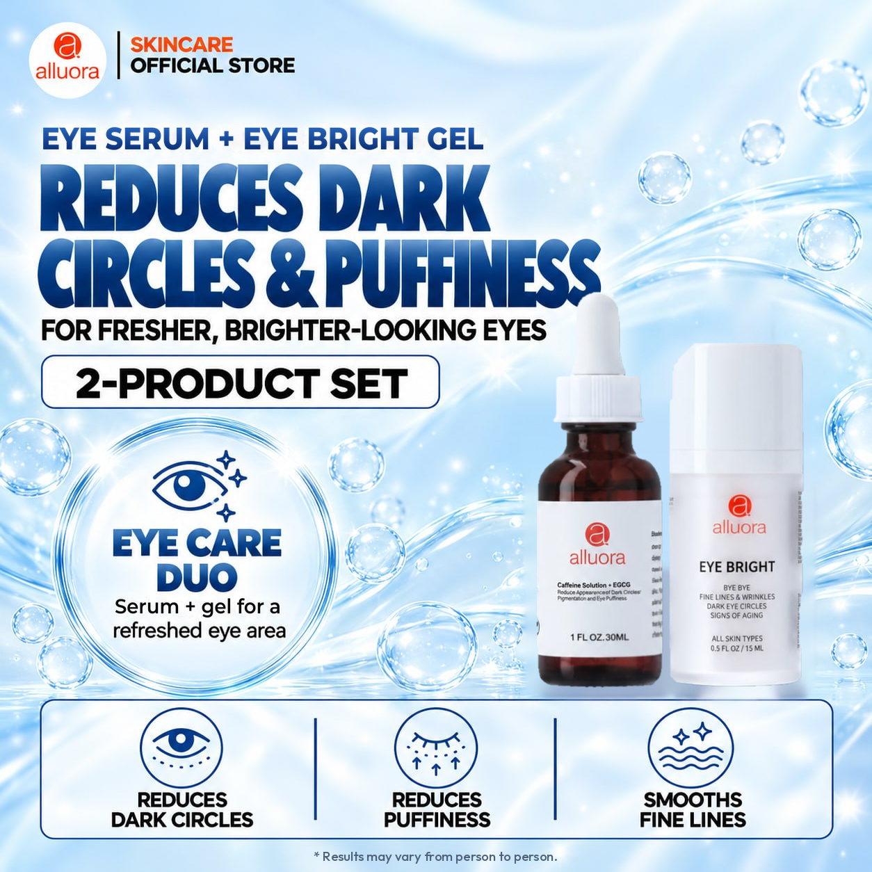 Alluora Eye Serum + Eye Bright Gel 2-Product Set