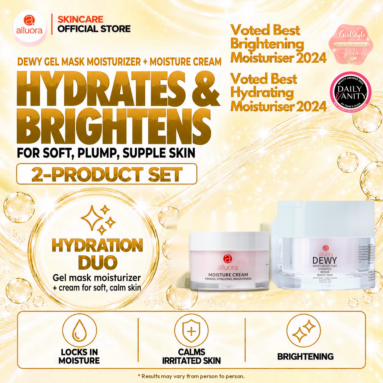 Alluora Hydration Duo Set - Dewy Gel Mask Moisturiser + Moisture Cream