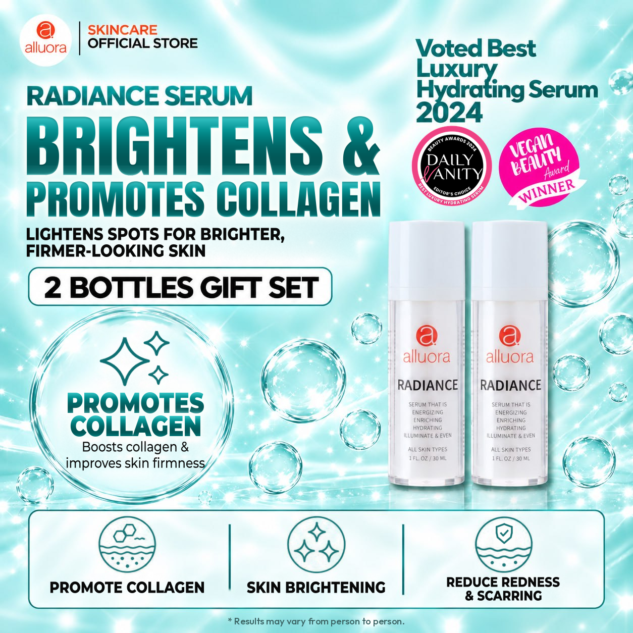 Alluora Radiance Serum 2 Bottles Gift Set